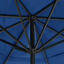 haveparasol 600 cm aluminiumstang azurblå