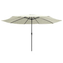 parasol 390 cm metalstang sandfarvet