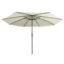 parasol 390 cm metalstang sandfarvet