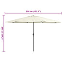 parasol 390 cm metalstang sandfarvet
