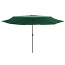 parasol 390 cm metalstang grøn