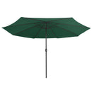 parasol 390 cm metalstang grøn