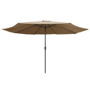 parasol med metalstang 390 cm gråbrun