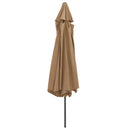 parasol med metalstang 390 cm gråbrun