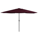 udendørs parasol med metalstang 390 cm bordeauxrød
