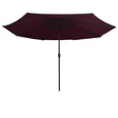 udendørs parasol med metalstang 390 cm bordeauxrød
