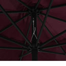 udendørs parasol med metalstang 390 cm bordeauxrød
