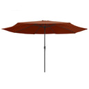 parasol med metalstang 390 cm terrakotta