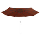 parasol med metalstang 390 cm terrakotta