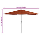 parasol med metalstang 390 cm terrakotta