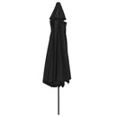 parasol med metalstang 390 cm sort