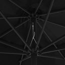 parasol med metalstang 390 cm sort