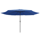 parasol med metalstang 390 cm azurblå