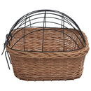 cykelkurv med låg til styr 50x45x35 cm naturlig pil