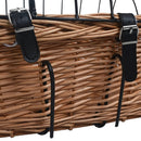 cykelkurv med låg til styr 50x45x35 cm naturlig pil