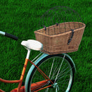 cykelkurv med låg til styr 55x31x36 cm naturlig pil