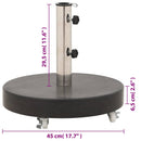 parasolfod granit 30 kg rund sort