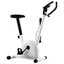 motionscykel med båndmodstand hvid