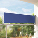 sammenrullelig sidemarkise til terrassen 80 x 300 cm blå
