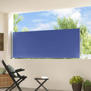 sammenrullelig sidemarkise til terrassen 100 x 300 cm blå