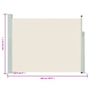 sammenrullelig sidemarkise til terrassen 140x500 cm cremefarvet