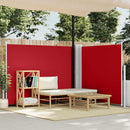 sammenrullelig sidemarkise 140 x 600 cm rød