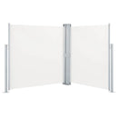 dobbelt sidemarkise til terrassen 170 x 600 cm cremefarvet