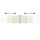 dobbelt sidemarkise til terrassen 170 x 600 cm cremefarvet