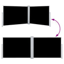 sammenrullelig sidemarkise 120 x 1000 cm sort