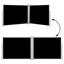 sammenrullelig sidemarkise 140 x 1000 cm sort