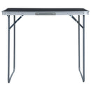 foldbart campingbord med metalstel 80 x 60 cm grå