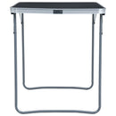 foldbart campingbord med metalstel 80 x 60 cm grå