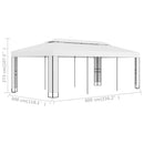 pavillon med dobbelttag 3x6 m hvid
