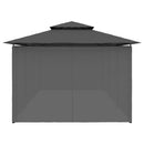 pavillon med gardiner 600x298x270 cm antracitgrå