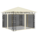 pavillon med myggenet 3x3x2,73 m 180 g/m² cremefarvet