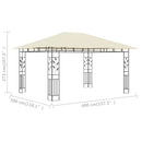 pavillon med myggenet 4x3x2,73 m 180 g/m² cremefarvet