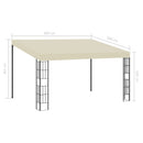 vægmonteret pavillon 3x4 m stof cremefarvet