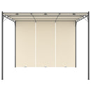 havepavillon med gardin 3x3x2,25m cremefarvet