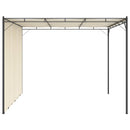 havepavillon med gardin 3x3x2,25m cremefarvet