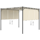 havepavillon med gardin 3x3x2,25m cremefarvet