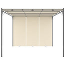 havepavillon med gardin 4x3x2,25 m cremefarvet