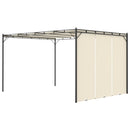 havepavillon med gardin 4x3x2,25 m cremefarvet