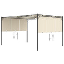 havepavillon med gardin 4x3x2,25 m cremefarvet
