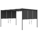 havepavillon med gardin 4x3x2,25 m antracitgrå