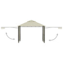 pavillon med 2 udvidelige tage 3x3x2,75 cm 180 g/m² cremefarvet