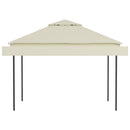 pavillon med 2 udvidelige tage 3x3x2,75 cm 180 g/m² cremefarvet