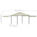 pavillon med 2 udvidelige tage 3x3x2,75 cm 180 g/m² cremefarvet