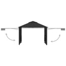 pavillon med 2 udvidelige tage 3x3x2,75 m 180 g/m² antracitgrå