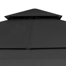 pavillon med 2 udvidelige tage 3x3x2,75 m 180 g/m² antracitgrå