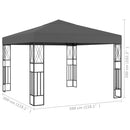 pavillon 3x3 m stof antracitgrå